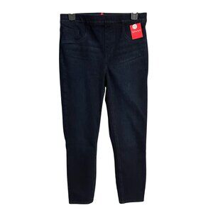 Spanx Womens Sculpting Dark Wash Skinny Jeans Petite Medium Pull On Stretch